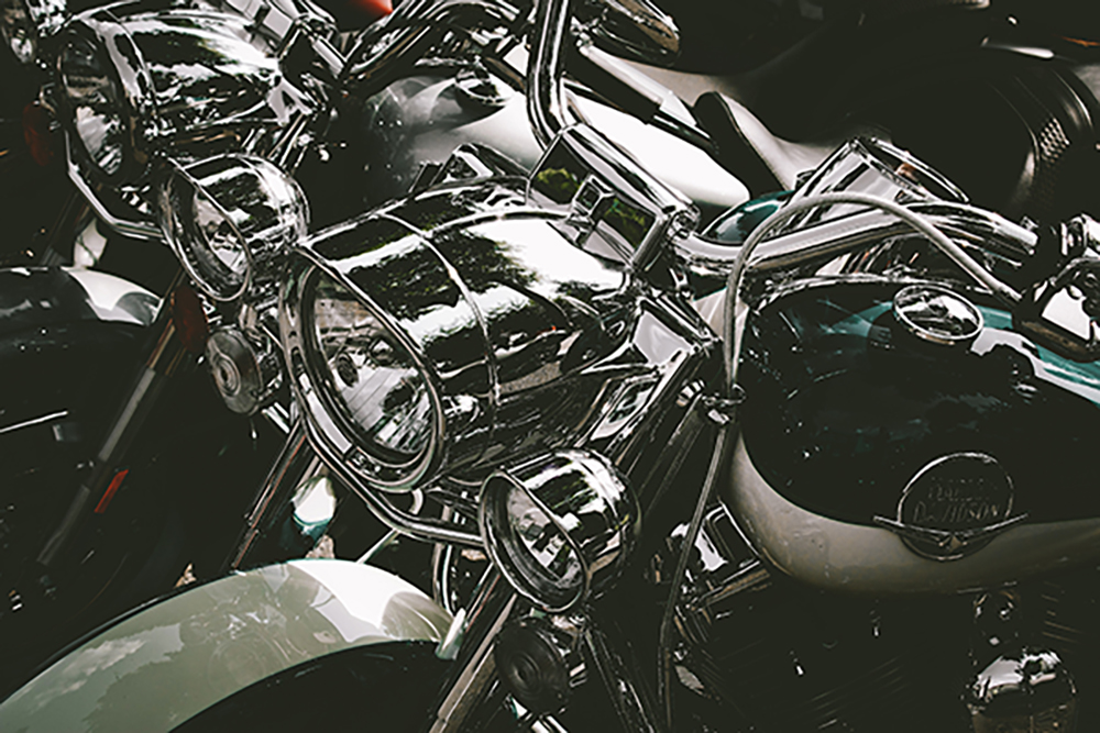 Chrome on Harley Davidson bikes