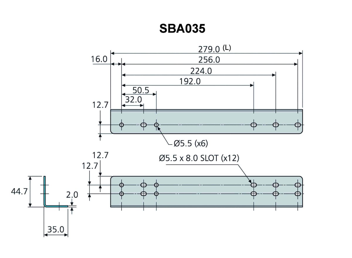 Accuride 635 platform mounting bracket kit dimensional guide 
