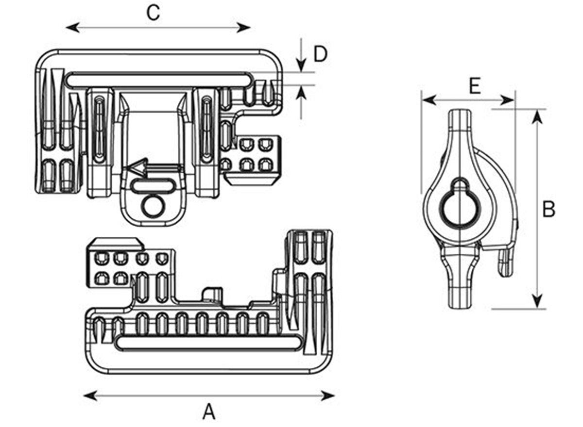 Gurtband-Schnellspanner für taktische Bekleidung und Ausrüstung dimension guide