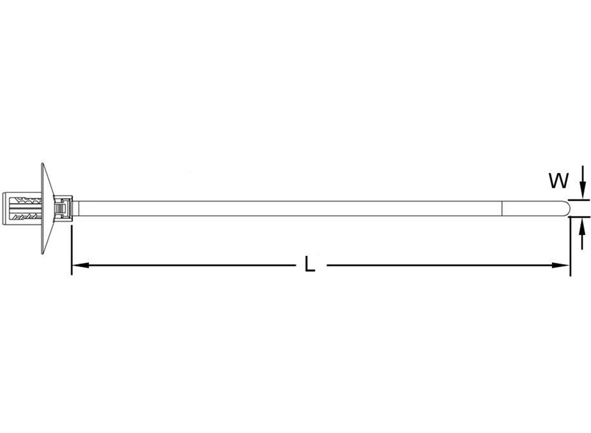 Kabelbinder - 5mm Schweißbolzenfuß dimension guide