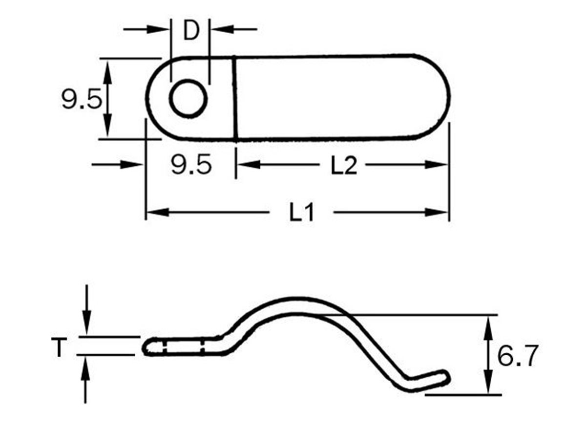 Kabelschellen - Schnelllösbar - Federstil dimension guide