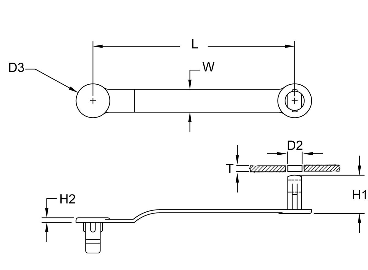 Kunststoff-Kabelschelle - Druckverschluss dimension guide