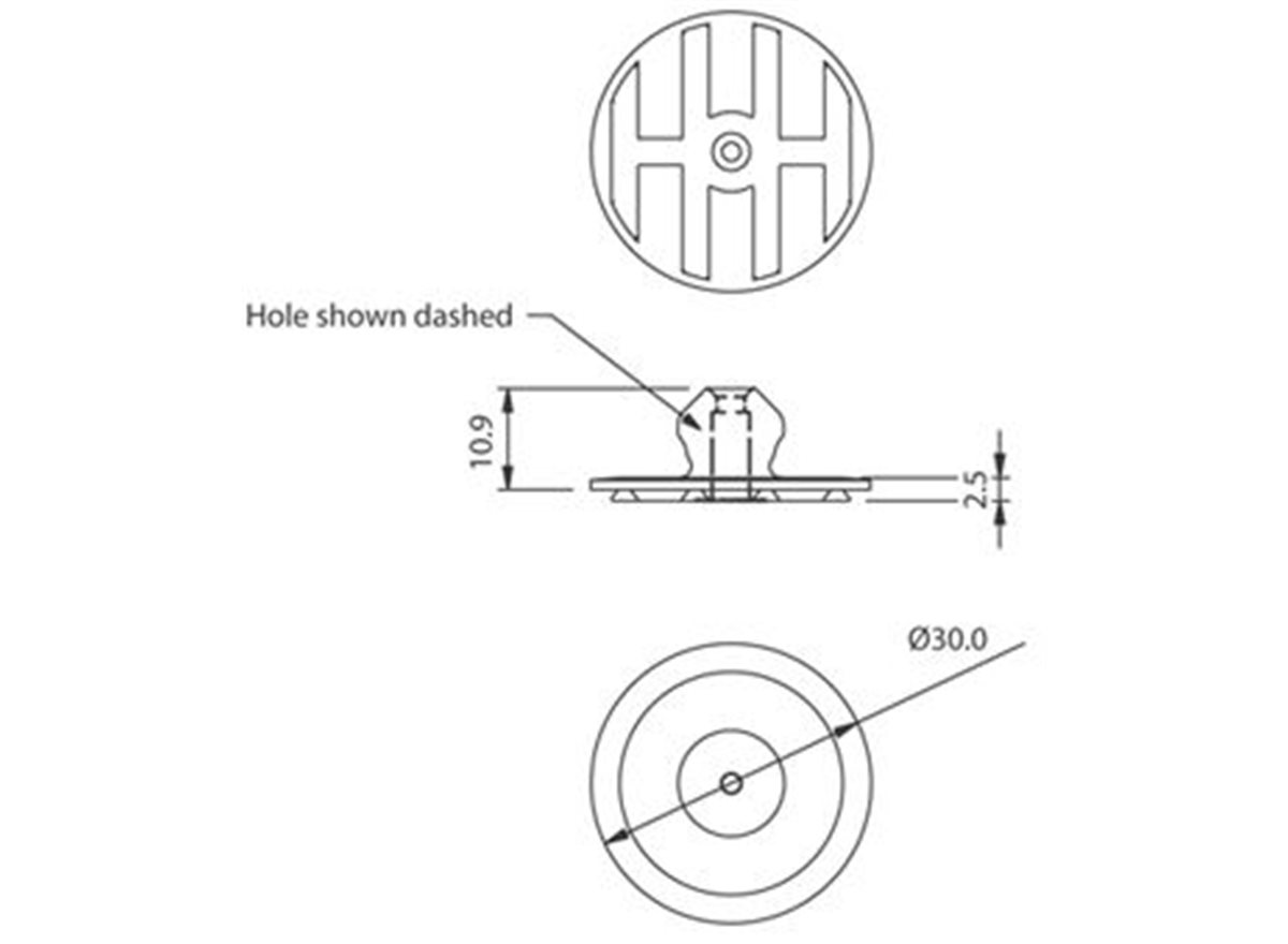 Low Profile Clip - zum Verkleben - LP-SM8A dimension guide