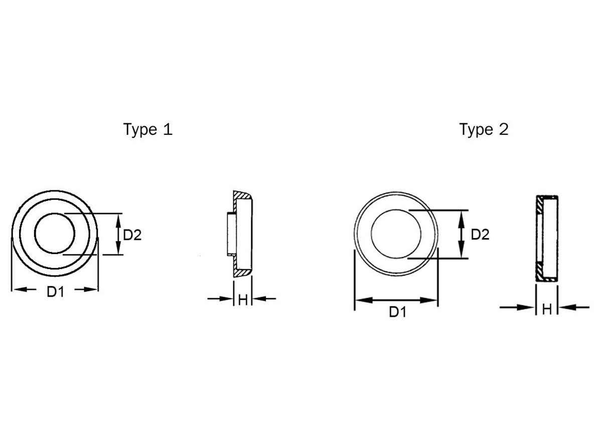 Quarter Turn Fasteners | Cup Washers dimension guide