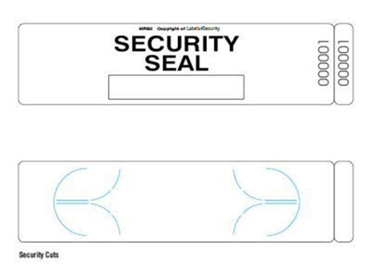 Security labels stretch vinyl frangible mrs2- dimensional guide diagram