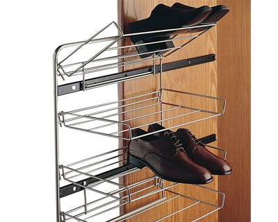 Side Mounted Pull-Out Wire Shoe Rack