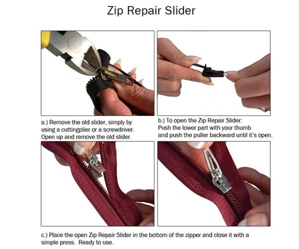 10C Coil Zip Repair | Replacement Zipper Pull slide 3