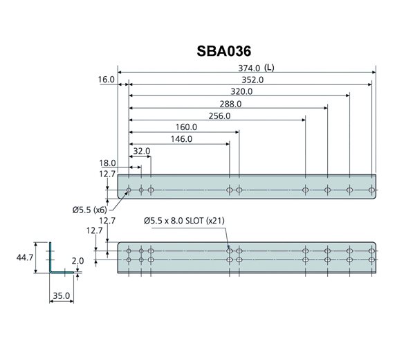 Technical Drawing for Accuride SBA036