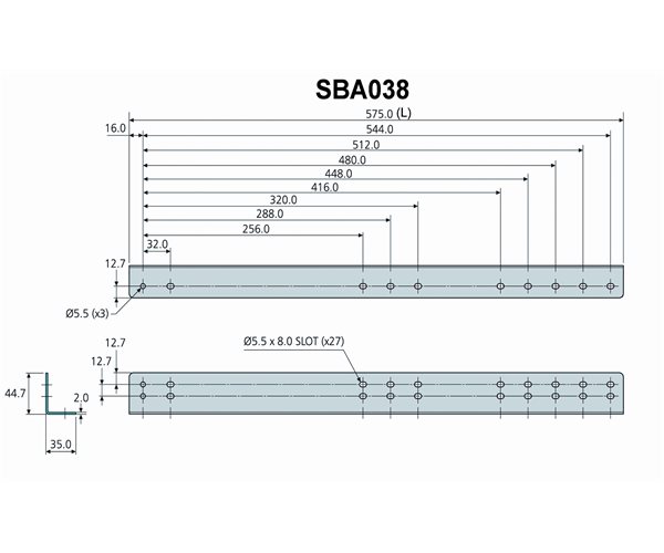 Technical Drawing for Accuride SBA038