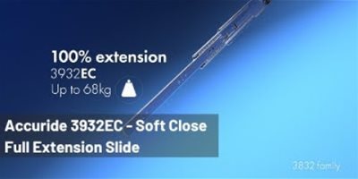 Accuride 3932EC - Soft Close Full Extension Slide