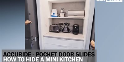 Accuride Pocket Door Slides - Concealing a Mini Kitchen